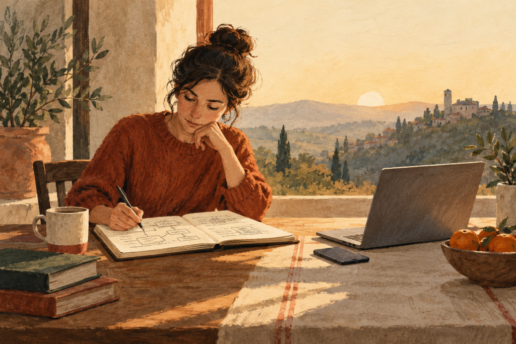 Editorial illustration for Why Your First Hour Should Belong to the Hardest Thing, Not Your Inbox